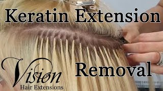 How to Remove Keratin Fusion Hair Extensions  by Vision Hair Extensions [upl. by Naej837]