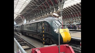 British GWR Class 800 Intercity Express Train IET arriving amp departing at London Paddington UK [upl. by Truda]