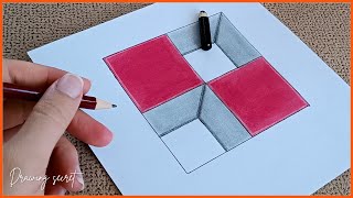 simple 3d drawinghow to draw simple 3d drawing on paper [upl. by Chapman]