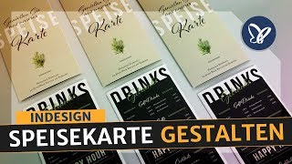 InDesign Tutorial Speisekarte für den Gastronomiebedarf gestalten und drucken mit Unboxing [upl. by Acima]