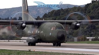 Luftwaffe Transall C160D  Takeoff with Amazing Propeller Tip Vortices [upl. by Rednal]