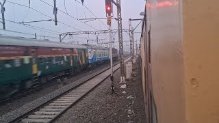 12123 Mumbai Pune Deccan Queen Overtakes 16613 Rajkot Coimbatore Express in Kalyan Yard [upl. by Janean]