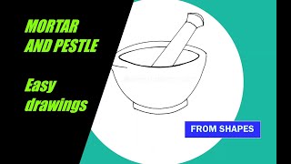 how to draw easy MORTAR AND PESTLE  OBJECTS  CHEMISTRY  wNOTES  ALL BOARDS [upl. by Toscano33]