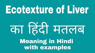 Ecotexture of Liver Meaning in Hindi [upl. by Fonseca311]