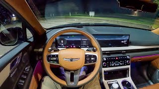 2025 Genesis GV80 35T Prestige  POV Rainy Night Drive Binaural Audio [upl. by Gustavo531]