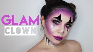 GLAM CLOWN HALLOWEEN TUTORIAL  KatEyedTv [upl. by Adnilym78]