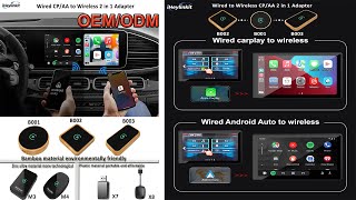 iHeylinkit CPAA 2 in 1 adapter converts wired to wireless Carplay Android Auto for original car [upl. by Eisenstark489]