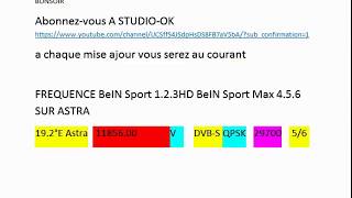 FREQUENCE BeIN Sport 1 2 3HD BeIN Sport Max 4 5 6 SUR ASTRA [upl. by Dde]