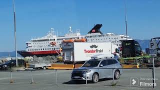 Hurtigruten Nordlyst Leaving Trondheim Port [upl. by Karisa]