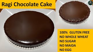 Eggless Ragi Chocolate Cake  Gluten Free Cake  Finger Millet Cake Recipe  Millet Cake Recipe [upl. by Tnecnivleahcim992]