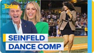 Seinfelds iconic Elaine dancing contest champion crowned  Today Show Australia [upl. by Ahteres]