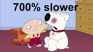 Family Guy  Stewie beats up Brian 700 slower [upl. by Htieh898]