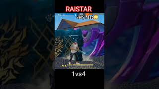 Raistar 1 vs 4 clutch 😳  very fast 😱 movement 😌  free fire short video  Barish ki jaaye free fire [upl. by Oremoh]