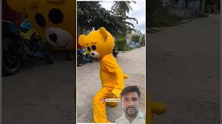 Funny teddy🧸🧸 funny teddy teddybear comedy prank mrcrazy funnyshorts teddycomedy streetfood [upl. by Airreis]