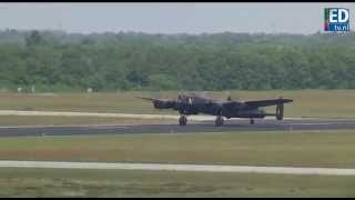 Takeoff RAF BBMF Avro Lancaster at Eindhoven [upl. by Licko845]