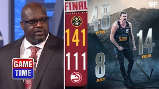 NBA GameTime reacts to Nikola Jokic having a monster performance with 48 Pts in Nuggets beat Hawks [upl. by Justin]