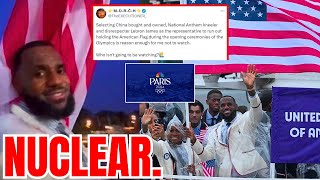 Olympic Boycott Goes NUCLEAR over Lebron James SHAMEFUL Flag Bearer FIASCO NBA [upl. by Annod]