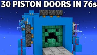 🦅 30 Piston Doors in 76 Seconds Minecraft Bedrock 121 [upl. by Navannod]