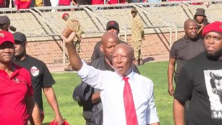 Supporters of South Africas Economic Freedom Fighters gather for partys final election rally [upl. by Filmore505]