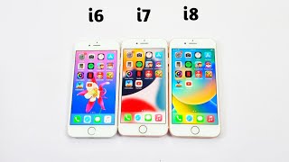 iPhone 6 Vs 7 Vs 8 in 2023  SPEED TESTiOS 12 Vs 15 Vs 16 [upl. by Aihsetal]