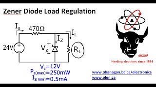 Zener Diode Load Regulation Example [upl. by Arenahs585]