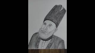 Mirza Ghalib shorts reels drawing shortvideo art [upl. by Illek]