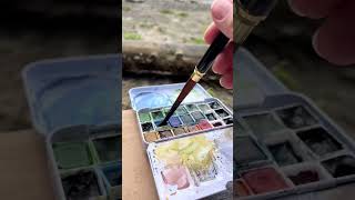 Plein Air Watercolor Beginner Painting 🖼 Watercolour Outside Ocean View [upl. by Krik]