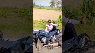 Bike চালাতে গিয়ে পড়ে গেলাম😢 youtubeshorts viralvideo village bike ￼ride [upl. by Edialeda]