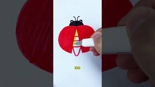 Teach you to draw a ladybug with the letter A It is very simple A threeyearold child can dra [upl. by Kirad]