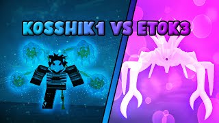 KosshiK1 vs Eto  Strongest Kakuja Battle  1v1  Etok3 vs KosshiK1 in Ro Ghoul  Ro Ghoul Gameplay [upl. by Okiam]