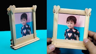 Mudah Banget Tutorial Membuat Bingkai Foto Kreatif dari Stik Es Krim untuk Prakarya Sekolah [upl. by Ahsaercal27]