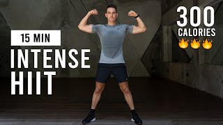 15 Min Intense HIIT Workout For Fat Burn amp Cardio No Equipment No Repeats [upl. by Aehtorod983]