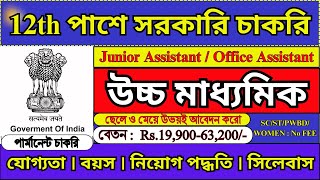 12th পাশে সরকারি চাকরি Sept  Oct 2024  Govt New Job Vacancy 2024  WB Jobs 2024  jobs2024 [upl. by Ayhtak]