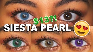 NEW SIESTA CONTACTS  Siesta Pearl Try On Review  Comparisons  Discount Code [upl. by Tiat]