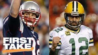 Tom Brady vs Aaron Rodgers First Take debates  First Take  ESPN [upl. by Melone]