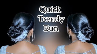 Quick and Trendy Bun  Nayna Savla [upl. by Hpeosj]