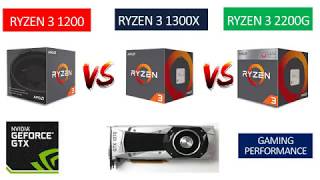 Ryzen 3 2200G vs Ryzen 1200 vs Ryzen 3 1300X  GTX 1070 8GB  Benchmarks Comparison [upl. by Yancy]