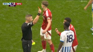 Morgan GibbsWhite Red Card Brighton vs Nottingham Forest 22 All Goals and Extended Highlights [upl. by Enaffit]