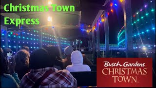 “Christmas Town Express” Busch Gardens Williamsburg Christmas Town 2023 Full Ride🚂🎄💜 [upl. by Einamrej]