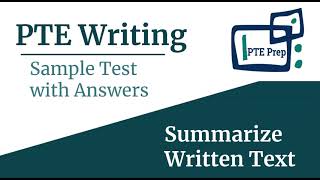 PTE Writing Practice Free  Summarize Written Text  Sample test with answers pte [upl. by Joshia]