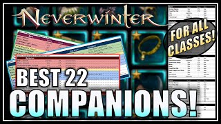 Best 22 Companions to Max Out All Classes in Neverwinter Spent 16 Million for Tokens  Neverwinter [upl. by Matrona]