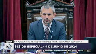 🇦🇷 SESIÓN COMPLETA 4 de junio 2024  Diputados Argentina  Jubilaciones y Pensiones [upl. by Georglana708]