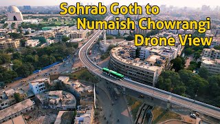 Sohrab Goth Flyover to Numaish Chowrangi  Karachi  Drone View [upl. by Shiekh558]