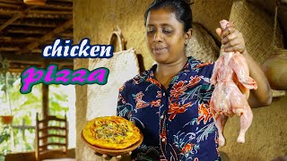 Chicken PizzaAnyone can easily make pizza at home  Village kitchen recipe [upl. by Joceline]