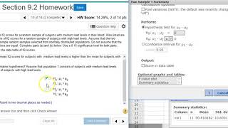 Conducting mean hypothesis testing on IQ and lead level data [upl. by Isaacs]