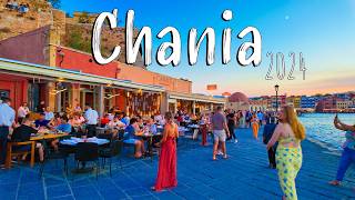 Chania Crete walking tour 4k Greece Chania 2024 [upl. by Shriner]