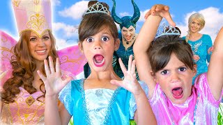 Princess Party with Elsa Ariel Jasmine Tiana Maleficent Fairy Godmother Elena and Belle [upl. by Bathesda]