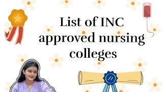 List of inc approved nursing collegesBest private nursing colleges for Bscnursing हरियाणा के कॉलेज [upl. by Annehcu]