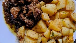 African villagelifehow to cook garlic herb roasted potatoes for my family very simple recipe [upl. by Sylado402]