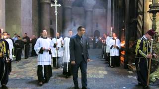 Church of The Holy Sepulchre Jerusalem Franciscan Solemn Procession [upl. by Nav807]